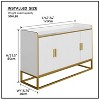 LunaLulinlk Modern Kitchen Buffet Storage Cabinet Cupboard White Gloss with Metal Legs - 4 of 4