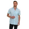 Canada Weather Gear Men’s Seersucker Short Sleeve Shirt with Allover Palm Print – Lightweight Button-Down Casual Shirt - 3 of 4