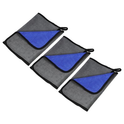 Unique Bargains Microfibre 800 Gsm Car Drying Towel 39.37x19.69 Blue 2  Pcs : Target