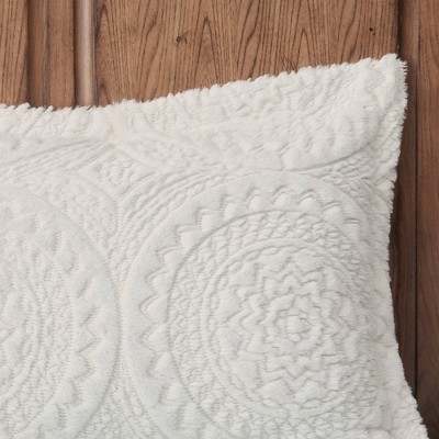 Ivory Full Faux Fur Reversible Comforter Set