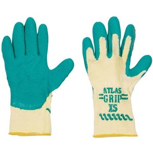 Atlas Kid Tuff Unisex Indoor and Outdoor Gardening Gloves Green/Yellow XS  (Box of 12 pairs) - 1 of 1