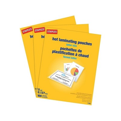 Staples 5 mil Thermal Laminating Pouches Letter 300 pack 5245701