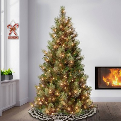 6' Green Pre-Lit Charleston Pine Artificial Christmas Tree with Clear Lights