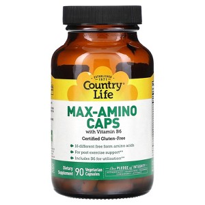 Country Life Max-Amino Caps with Vitamin B6, 90 Vegetarian Capsules - 1 of 4