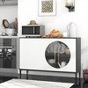 Tangkula Sideboard Cabinet w/ Tempered Glass Door Elevated Metal Legs Free-standing - 2 of 4