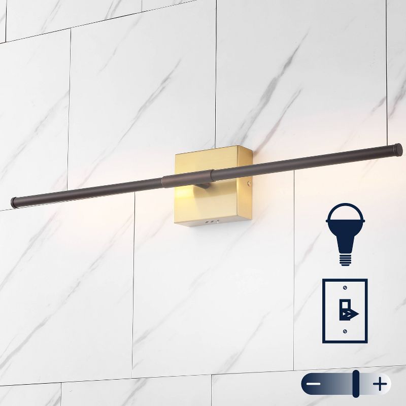 28&#34; Makena Dimmable Integrated LED Modern Metal Wall Sconce Oil Rubbed Bronze/Brass Gold - JONATHAN Y, 3 of 13