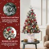 4.5-FT Tall Christmas Tree with 150 LED Lights, Two-Color switchable Lights, with Snowflake Berries, Perfect Christmas Decoration for Home & Office - 4 of 4