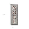 HomeRoots 19" X 6" Gray and Brown Christmas Handcrafted Noel Metal Wall Decor - 3 of 4