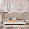 NicBex Twin Size Platform Bed 80" L Modern Triangle Structure Pine Bed Frame for Bedroom, Guest Room, No Box Spring Required, White - 2 of 4