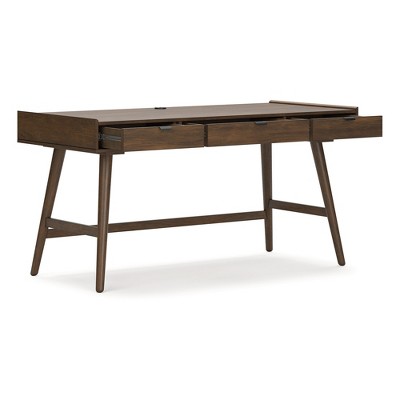 Lyncott 60" Brown Wood Home Office Desk with Drawers