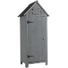 Kelly Solid Wood House Shape Storage Shed, Patio Cabinet Tool Shed, Outdoor Furniture - Maison Boucle - 2 of 4