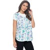 Casual Nights Women's Snap Front Smock Cobbler Woven Scrub Apron with Pockets - Blue Butterfly - 3X-Large - 2 of 4