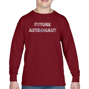 LA Pop Art Future Astronaut - Boy's Word Art Long Sleeve T-Shirt - 1 of 4