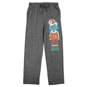 The Grinch Oversized Santa Grinch Women’s Gray Heather Sleep Pajama Pants - 1 of 4