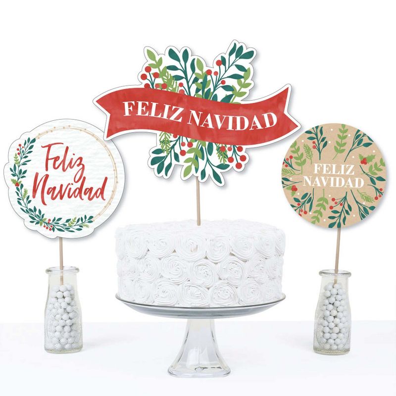 Big Dot of Happiness Feliz Navidad - Holiday and Spanish Christmas Party Centerpiece Sticks - Table Toppers - Set of 15, 3 of 8
