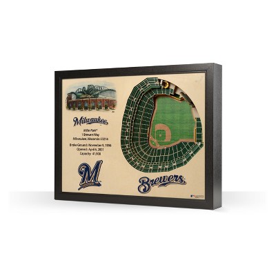 MLB Milwaukee Brewers 25 Layer Stadiumviews 3D Wall Art