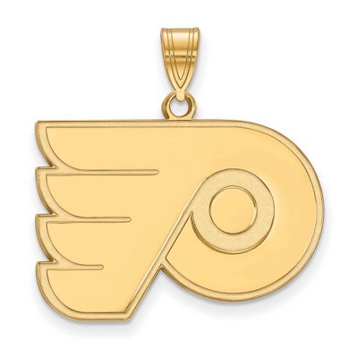 Black Bow Jewelry 10k Yellow Gold Philadelphia Flyers NHL Large Pendant