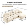 DOMETOUR Modular Sectional L Shaped Couch With Ottoman, Premium Chenille Fabric,Tufted Cushion Backrest Design for Bedrooms Living Rooms - 4 of 4