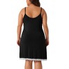 Agnes Orinda Women's Plus Size Lace Strap Chemise V Neck Midi Babydoll Nightgowns - 4 of 4