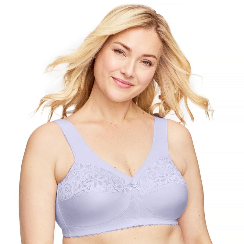 Glamorise Womens MagicLift Cotton Support Wirefree Bra 1001 Lilac, 1 of 5