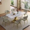 KWPZQEB 71" Luxury Marble Dining Table with Glossy Pandora Sintered Stone Tabletop, Elegant Kitchen Table w/ Stainless Steel Base for 6-8 (Table Only) - 4 of 4