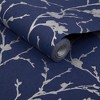 Meiying Cobalt Blue and Silver Floral Trail Paste the Wall Wallpaper - 3 of 4