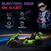Resenkos Electric Ride-on Kart,24V 7.5 MPH Electric Go Kart with Adjustable Seat, Drifting Car Battery Powered Ride on Toy, White - 4 of 4
