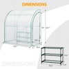 EAGLE PEAK 6.6 x 3.3 x 6.9 ft Outdoor Lean to Walk-in Greenhouse with Shelf, Gardening Wall Green House with Roll-up Zipper Entry Doors, White - 3 of 4
