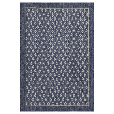 Outdoor Rugs for Living Rooms, Patios, Decks, Entryways, Camping, RV, Picnics, Three Sizes Available, Blue Leaf Pattern