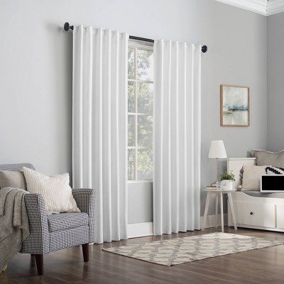 Ecru Velvet Blackout Thermal Back Tab Curtain Panel