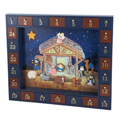 Kurt Adler 16.75" Nativity Advent Calendar, 25 Pieces