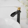 BWE Waterfall Single Hole Single Handle Bathroom Vessel Sink Faucet With Drain Assembly - 2 of 4