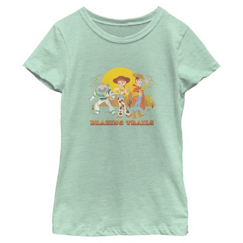 Toy Story Girls Toy Story 5 Blazing Trails T Shirt - Mint - Medium