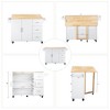 Mobile Kitchen Island & Kitchen Cart with Extensible Rubber Wood Table Top - 3 of 4