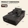 XIZZI 67" Oversized Chaise Lounge Indoor, No Assembly Required, Upholstered Sofa Bed with Throw Pillows & Optional Cup Holder for Extra Comfort - 3 of 4