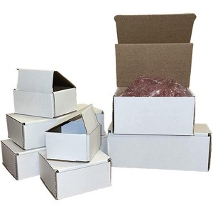 supplyhut 50 4x4x3 White Cardboard Paper Boxes Mailing Packing Shipping Box Corrugated - 1 of 4