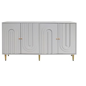 VYNXARIA Gray Lacquered Wooden Cabinet Sideboard Buffet Server Cabinet Storage Cabinet,for Living Room,Entryway,Hallway,Office,Kitchen and Dining Room - 1 of 4