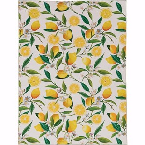 HomeStock Washable Sumner Ivory/Yellow 5x7, Transitional, Machine Woven with Printed Designs - 1 of 4