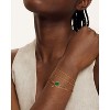 Molenia 925 Sterling Silver Malachite Bracelet, 14k Gold Plated Women Link Adjustable Double Chain Jewelry Birthday Christmas Gifts for Her Mom Wife - 2 of 4