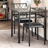 Small Dining Table Set for 2, Square Table and Chairs Set of 2, 3 Piece Kitchen Table Set of 2 with Upholstered Chairs - 3 of 4