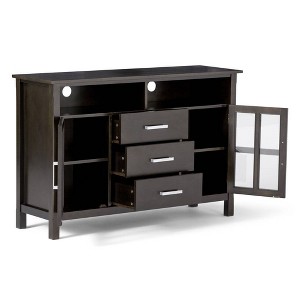 WyndenHall Waterloo Tall TV Stand for TVs up to 55" Hickory Brown: Mid-Century Modern with Storage, Pine Frame - 1 of 4