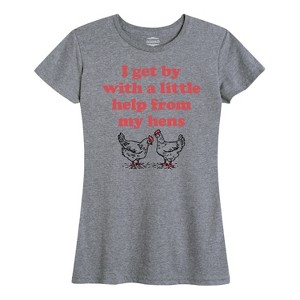 Women's - Instant Message - Get By With A Little Help From My Hens Short Sleeve Graphic T-Shirt - 1 of 4