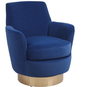 Lyngins Teddy Barrel Swivel Accent Chairs,Upholstered Arm Chairs with Gold Stainless Steel Base for Living Room,Bedroom - 1 of 4