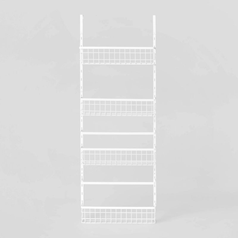4 Tier Over-The-Door Storage Rack - Brightroom&#8482;: Adjustable Metal Organizer, Mesh Baskets, Space-Saving Design, 1 of 5