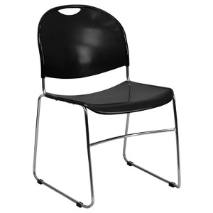 Riverstone Furniture Collection Stack Chair Chrome Frame Black