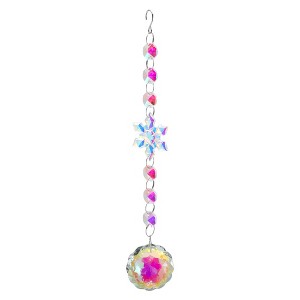 Unique Bargains Sun Catcher for Garden Decor for Indoor Hanging, Silver Tone Transparent Iridescent 1 Pc - 1 of 4