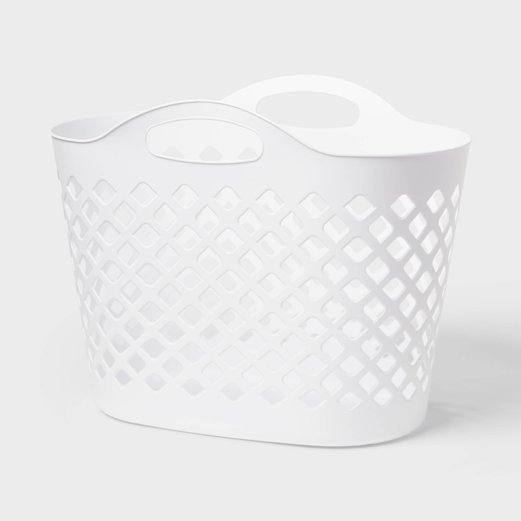 1.2bu/45L Flexible Oval Laundry Basket White - Brightroom™