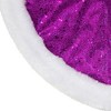 Northlight 20" Purple Glittered Mini Christmas Tree Skirt with Faux Fur Trim - image 2 of 3