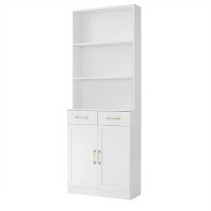 Ridstar 70 in. H White Bathroom Cabinet with Two Doors and Drawers, Adjustable Shelf - 1 of 4