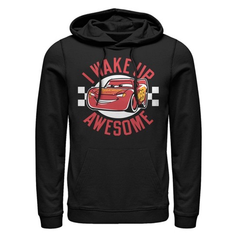 Men's Cars Lightning McQueen Wake Up Awesome Pull Over Hoodie - image 1 of 4